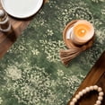 thumbnail image 5 of Green Light Yellow Boho Table Runner, Ethnic Oriental Floral Cotton Linen Kitchen Table Decoration Washable Dining Tabletop Runners for Home Party Decor 13x120 Inches, 5 of 9
