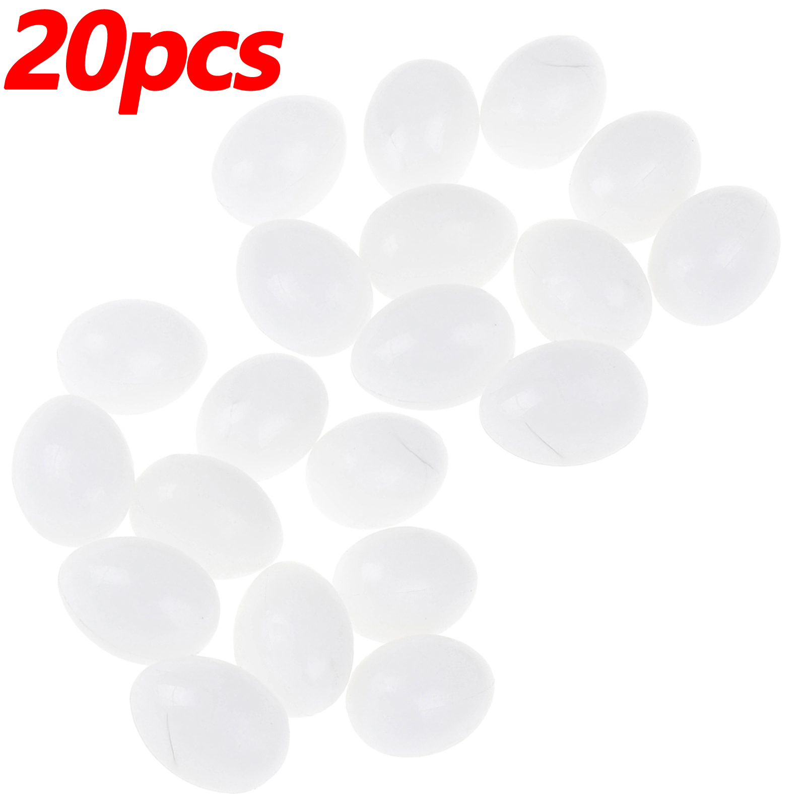 Feildoo (20Pack) LifeSize Unpainted Plastic Eggs Fake Easter Eggs