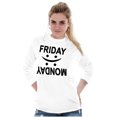 thumbnail image 4 of Friday Monday Happy Sad Weekend Vibes Plus Size Long Sleeve Graphic Tee Shirt Brisco Brands 2X, 4 of 5