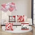 thumbnail image 5 of Valentines Day Pillow Covers 18x18 Set of 4 Red Kisses Throw Pillow Covers Home Outdoor Sofa Couch Cushion Covers Wedding Anniversary Pillow Covers Love Heart Pillow Cases 18by18, 5 of 6