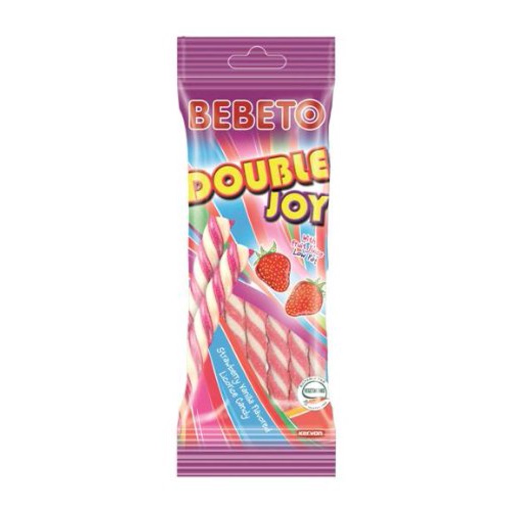 BEBETO Double Joy Candy Sticks Strawberry Vanilla Licorice Jelly