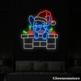 thumbnail image 2 of Glowneon Bulldog Santa Hat Neon Sign, Bulldog On Chimney Flue Led Sign, Bulldog Wall Art, 2 of 5