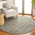 thumbnail image 2 of SAFAVIEH Natural Fiber Travis Geometric Area Rug, Light Blue/Natural, 6' x 6' Round, 2 of 7