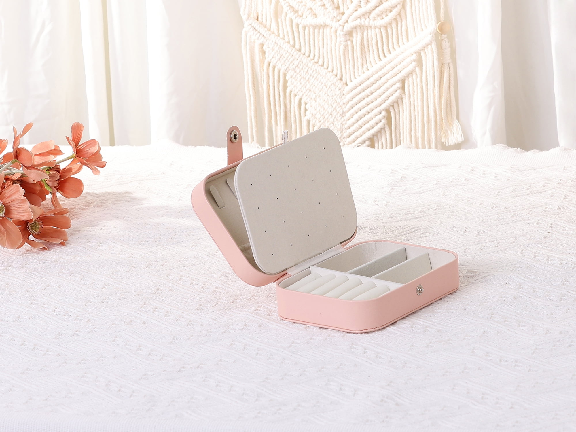 Unique Bargains Jewelry Box Small PU Leather Jewelry Organizer Case Storage Display Holder Pattern M