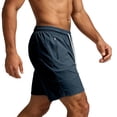 thumbnail image 6 of Nestiefly Men's Linerless Workout Elastic Waist Drawstring Shorts Quick Dry for Running Sports Athletic Gym with Zipper Pockets Dark Blue L, 6 of 6