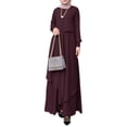 thumbnail image 1 of ZANZEA Women's Gown Night Irregular Hem Muslim Kaftan Abaya Long Maxi Dress, 1 of 4