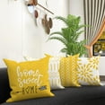 thumbnail image 2 of Pillow Covers 16x16, Sofa Throw Pillow Covers, Decorative Outdoor Linen Pillow Covers Set of 4 for Couch Sofa Bed and Car 16x16 Inch 40x40 cm (Yellow, 16x16,Set of 4), 2 of 6