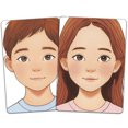 thumbnail image 2 of Plastic Makeup Painting Practice Board Reusable Face Painting Exercise Template Rectangle with Boy & Girls Pattern Mixed Color 29.7x21cm 2pcs/set for DIY, 2 of 8