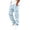 Light Blue, variant on ZUBMGKTE Men's Baggy Fleece Cargo Sweatpants Loose Casual Jogger Pants Open Bottom Sweatpants for Athletic Workout with Pockets