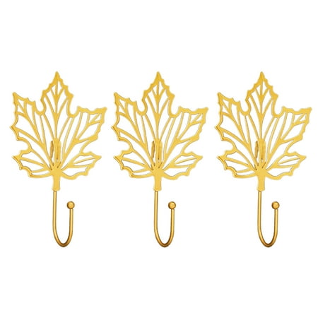 

GETHOME Kitchen Wall Hook Door Clothes Hanger Gold Leaf Shape Key Holder Home Decor