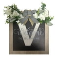 thumbnail image 1 of Iumwxz Couronne de Porte d'Entrée Ronde avec Nom de Famille, Plaques Décoratives Suspendues devant la Porte, Décoration Intérieure en Bois, Réduction Aujourd'hui, 1 of 3