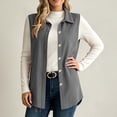 thumbnail image 3 of Idoravan Womens Vest Button Up Women'S Fashion Solid Color Sleeveless Casual Lapel Button Down Corduroy Sleeveless Tops, 3 of 9