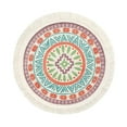 thumbnail image 2 of Fennco Styles Mandala Boho Woven Fringe Cotton Placemats 13" Round, Set of 4 - Multicolored Printed Heat Resistant Insulation Table Mats for Home, Kitchen Décor, Dining Table, Banquets, Holidays, 2 of 8
