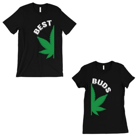 Best Buds Marijuana Matching Couple T-Shirts Black Newlywed