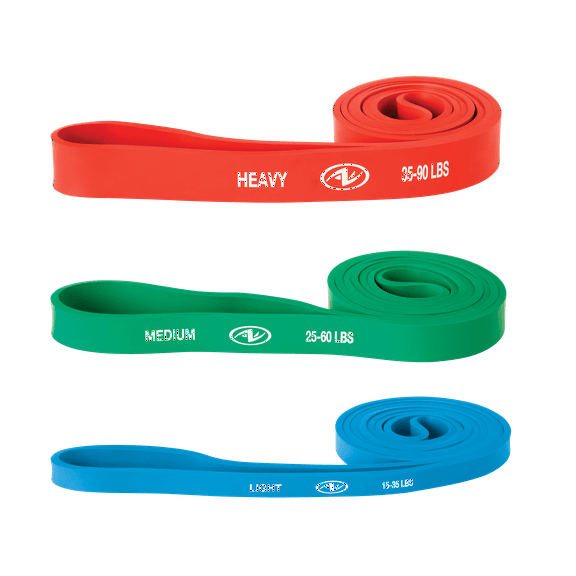 Athletic Works Resistance Bands, Latex Free Material, Set of  3 Levels : Light, Medium, Heavy