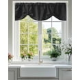 thumbnail image 2 of Leather Texture Tie Up Valances Curtain, Adjustable Kitchen Vintage Black Classic Art Valances for Windows Decor, Rod Pocket Short Curtains Set for Bedroom/Bathroom, 42"x18", 2 of 8