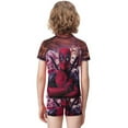thumbnail image 5 of Harley Quinn Boys 2-Piece Swimsuit Set, Short Sleeve Rash Guard & Swim Trunks, 5 of 7