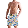 thumbnail image 2 of Dailycode Men's Quick Dry Swim Trunks Beach Shorts Casual Summer Board Shorts with Pockets, Watercolor Shells, 2 of 8