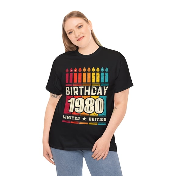 Vintage 1980 TShirt Women Limited Edition BDay 1980 Birthday Tshirts Shirts for Women Plus Size