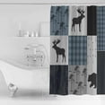 thumbnail image 4 of 72x78 Inch Shower Curtain Vintage Pliad Bathroom Decor Waterproof Fabric Bathtub Bath Curtains Decorative Farmhouse Bear Deer Trees Forest Checked Extra Long Shower Curtain Set with Hooks, 4 of 6