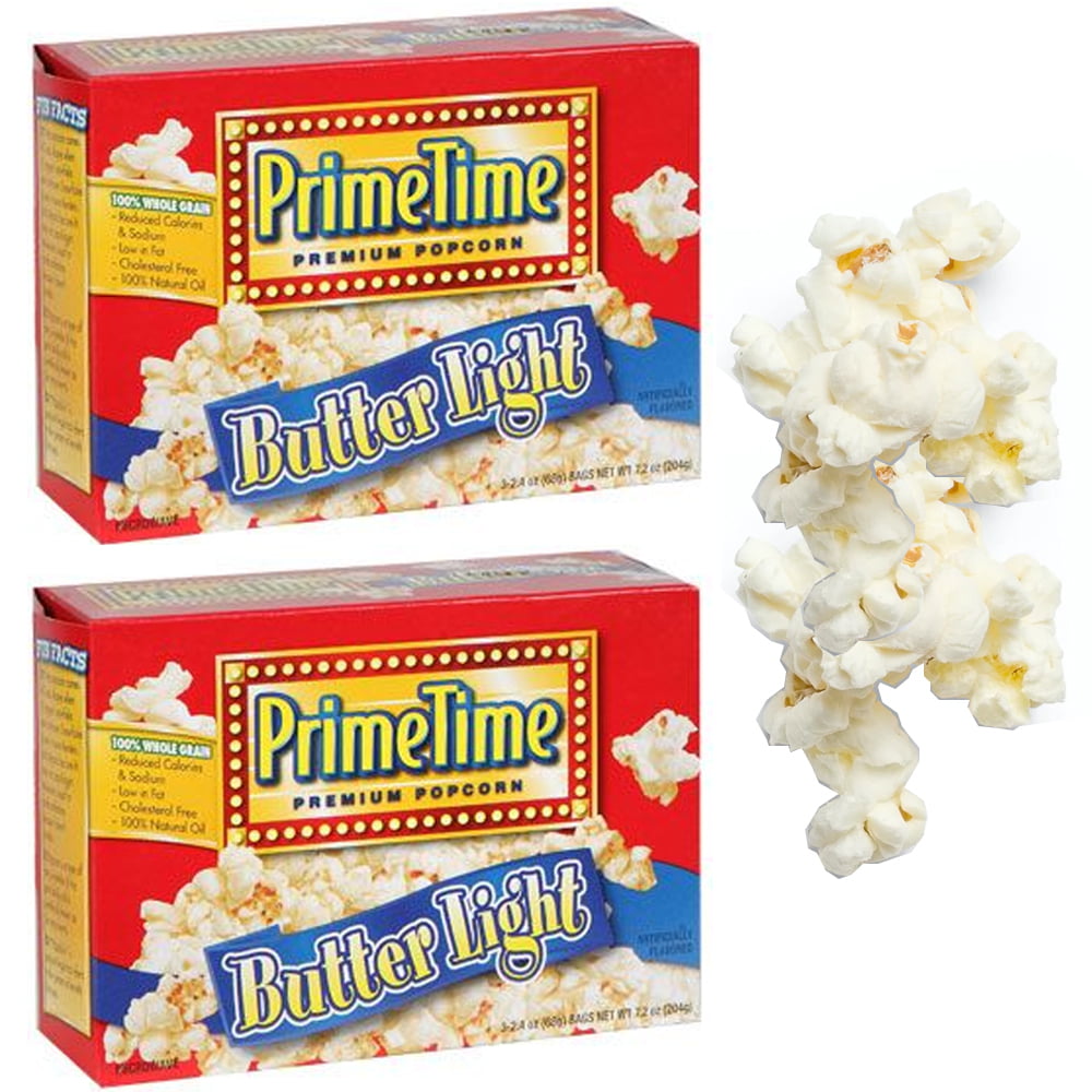 6 Bags Prime Time Butter Light Microwave Popcorn Movie Night Snack