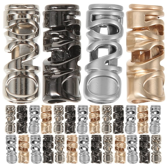 Phlegsive Shoe Lace Ends Tips 16pcs Cord Locks Double Hole Spring Loaded