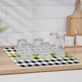 thumbnail image 6 of Summer Lemon Buffalo Plaid Dish Drying Mats for Kitchen Counter,Black White Yellow Microfiber Absorbent Dish Drainer/Rack Mat,Reversible Hangding Quick Drying kitchen Mat,16x18inch Machine Washable, 6 of 6
