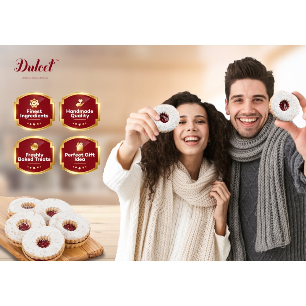 Dulcet Gift Baskets Joy Gift Box Including Brownies, Rugelach, Muffins, & Chocolates