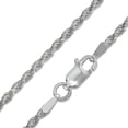 thumbnail image 3 of Solid .925 Sterling Silver 060 Diamond Cut Rope Necklace 3.0mm in width and 16" Long with Lobster Claw Clasp, 3 of 5