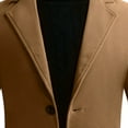 thumbnail image 5 of YYDGH Mens Single Breasted Plus Size Trench Coat Winter Wool Blend Pea Coat Oversized Warm Lapel Work Business Jacket Outerwear Khaki XL, 5 of 6