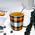 thumbnail image 5 of Yiaed Orange Plaid Print Ceramics Coffee,Large Handle Design,Extra Large Tea and Coffee Cup for Office and Home Mugs, 5 of 6