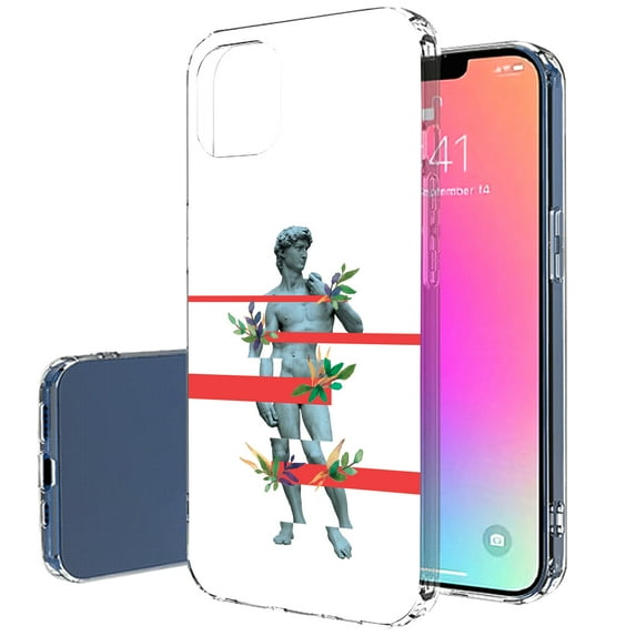 TalkingCase Slim Case for Apple iPhone 13 Pro, Slim Thin Gel Tpu Cover, Modern David Statue Print, Light Weight, Flexible, Soft, Anti-Scratch, Printed in USA