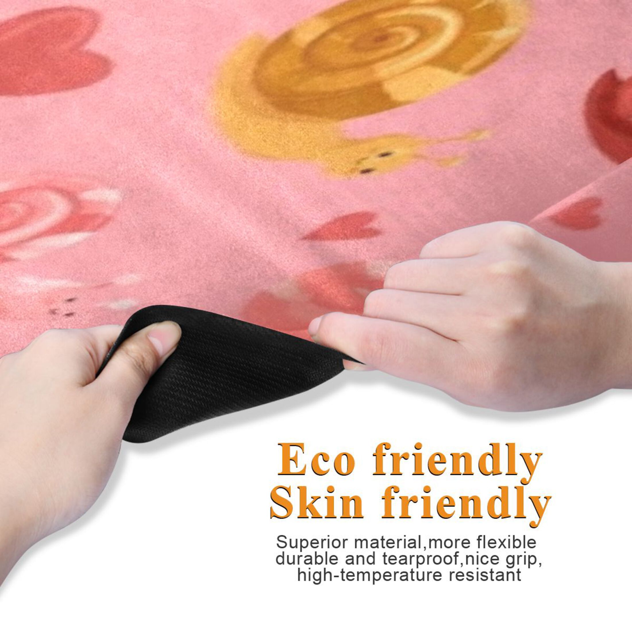 BZSMCE Yoga Mat Women Fitness Mat Pink Snail Heart Pattern