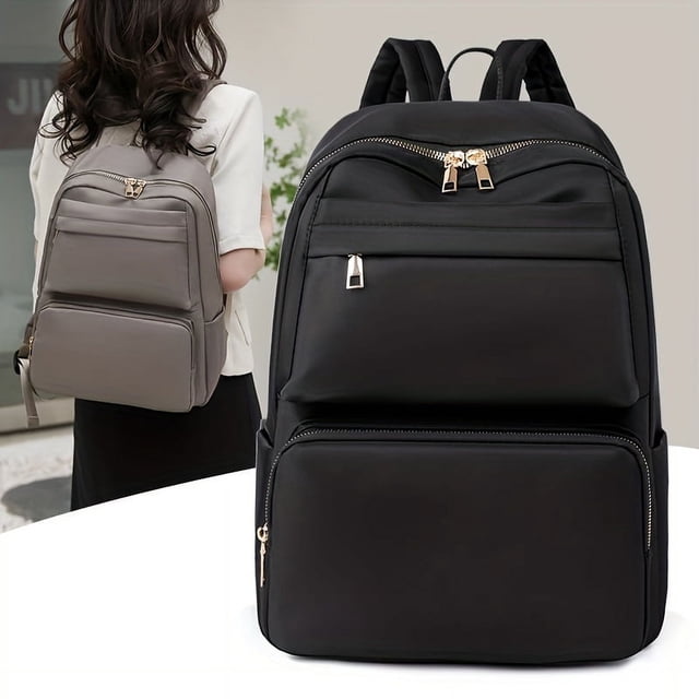 1pc Fashion Casual Large-capacity Portable Backpack, Travel Backpack Women's Bag, Simple Solid Color Bag, Fashion Versatile Bag, Students Commuter Bag For Daily Use