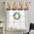 thumbnail image 4 of Valance for Windows,Easter Rabbit Blossom Floral Valances Curtain Rod Pocket Valance for Kitchen Bedroom Living Room Bathroom,Country Watercolor Rose Short Curtains Window Treatment 54x18in, 4 of 9