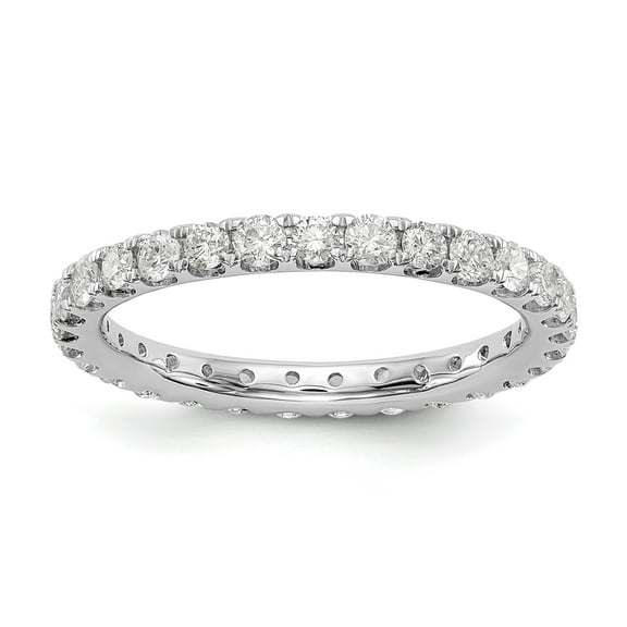 1 Ct. Natural Diamond Wedding Ring Womens U-Prong Eternity Band 14k White Gold