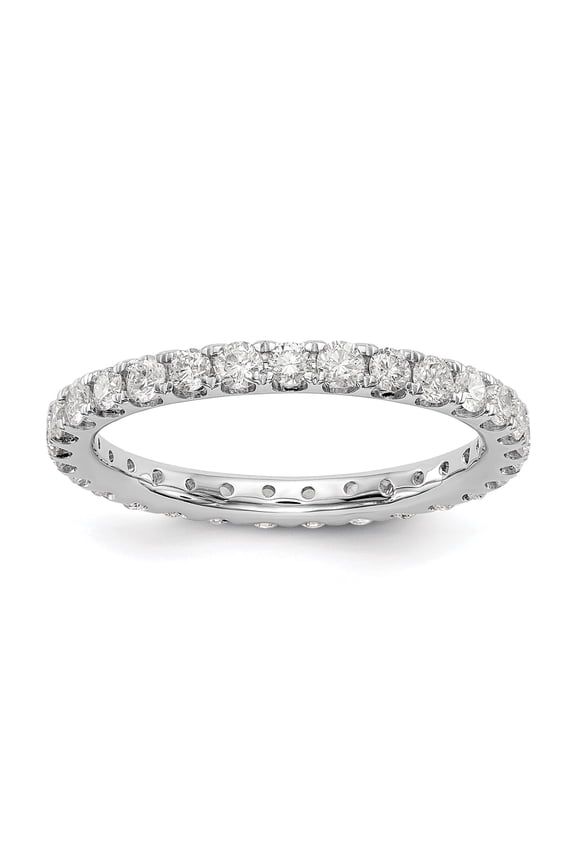 1 Ct. Natural Diamond Wedding Ring Womens U-Prong Eternity Band 14k White Gold