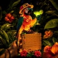 thumbnail image 4 of Tropical Solar Parrot Tabletop Figurine Light 17.7 Inch, Barrel Base LED Accent Decor for Tiki Bar Porch Table, 4 of 5
