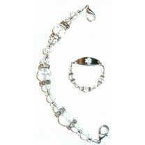 Hidden Hollow Beads Crystal women's Medical Alert ID Interchangeable Replacement Bracelet