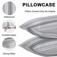 thumbnail image 5 of Throw Pillow Covers 18x18 Inch Set of 2, Grey Striped Waterproof Outdoor Pillow Covers, Modern Geometric Abstract Art Contemporary Decorative Cushion Pillowcases for Couch, Sofa, Bed, Garden, Patio, 5 of 9