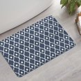 thumbnail image 2 of Navy Blue Geometric Quatrefoil Pattern Bathroom Rugs Mat,Non Slip Microfiber Bathroom Rug,Rubber Backing,Soft Bathroom Mats for Bathroom Floor,Tub and Shower,17x27in(43x68cm), 2 of 5