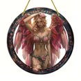 thumbnail image 2 of Ganfancp Ángel Trampero Acrílico Ángel Temático Decoración de Pared Jardín Decoración Del Hogar Redondo Cuadro Colgante Ofertas Flash Liquidación 1X Colgante, 2 of 6