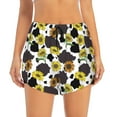 thumbnail image 2 of Goofa Black Cow Sunflowers Printed Women 2 in 1 Running Shorts,Quick Dry Athletic Workout Shorts,High Waisted Athletic Shorts with Liner Pockets-X-Large, 2 of 9