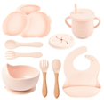 thumbnail image 1 of 9Pcs Children‘S Silicone Tableware Set Baby Non-Slip Divided Children‘S Plate Bowl With Suction Cup, 1 of 5
