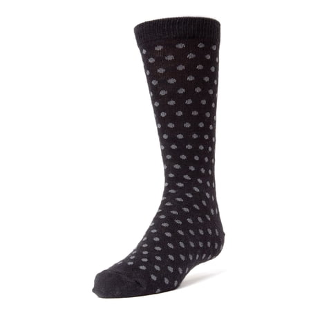 MeMoi Polka Dot Cotton Blend Dress Socks - Boys - Male 10-12 Black
