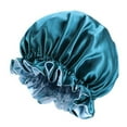 thumbnail image 1 of Gorro de satén para mujer, para dormir por la noche, protector de cabello, para mujeres y niñas Azul, 1 of 5