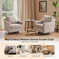 thumbnail image 5 of Ktaxon 360° Swivel Accent Chair Soft Chenille Fabric Arm Chair High Resilience Cushion Ideal for Living Room  Bedroom Furniture Khaki, 5 of 12