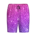 thumbnail image 4 of Gaeub Pink Purple Glitter Printed Men's Short Pajama Pants, Lightweight Lounge & Sleep Bottoms Keep You Cool - 4X-Large, 4 of 9