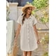 thumbnail image 4 of Vestido Zeagoo casual de algodón primaveral con cuello en V y bolsillos, 4 of 6