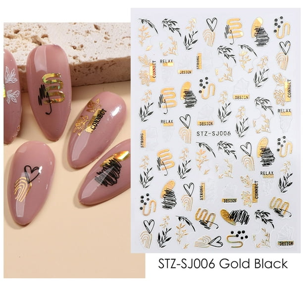 XWSHYW Uñas Postizas Correa Adhesiva para Uñas, Pegatinas Mixtas para Uñas, Pegatinas Decorativas Delicadas para Decoración de Uñas